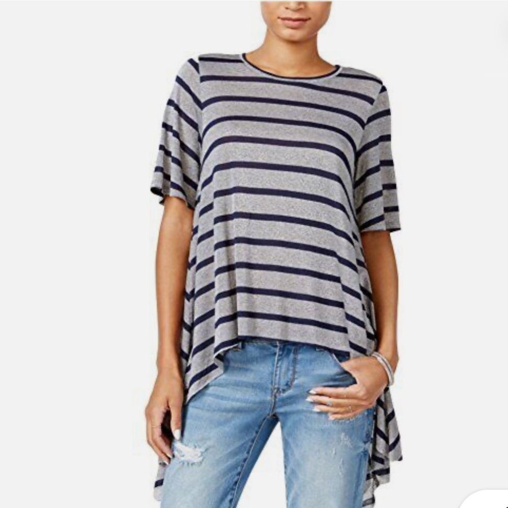 Chelsea Sky Womens Metallic Asymmetrical Casual Top Size XS New With Tag